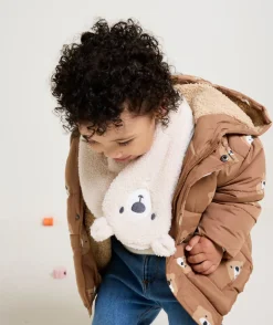 Doudoune bébé garçon marron imprimé ours