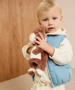 Doudoune sans manches bébé garçon bleu à fermeture zip