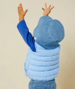 Doudoune sans manches bébé garçon rembourrage recyclé bleu pastel