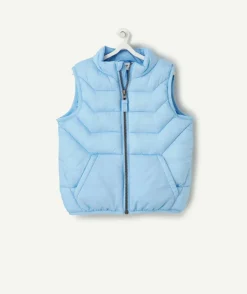 Doudoune sans manches bébé garçon rembourrage recyclé bleu pastel