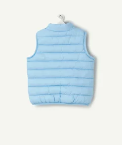 Doudoune sans manches bébé garçon rembourrage recyclé bleu pastel
