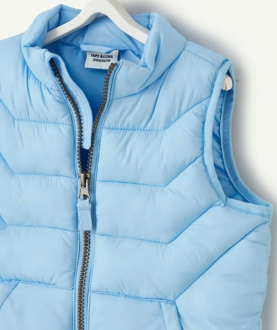 Doudoune sans manches bébé garçon rembourrage recyclé bleu pastel