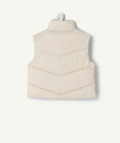 Doudoune sans manches fille beige