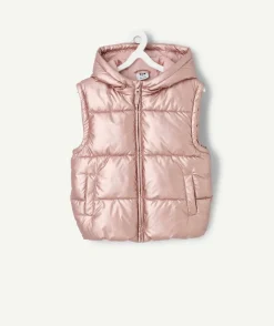Doudoune sans manches fille rose