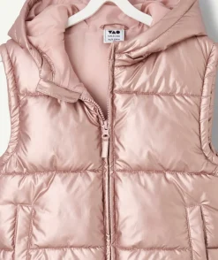 Doudoune sans manches fille rose
