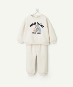 Ensemble bébé garçon écru broderie ours
