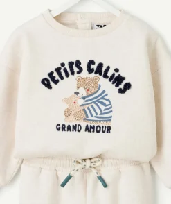 Ensemble bébé garçon écru broderie ours