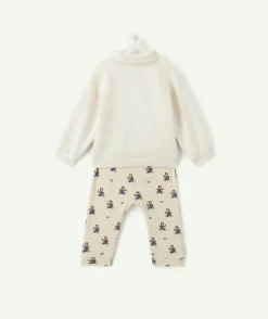 Ensemble bébé garçon écru imprimé loup