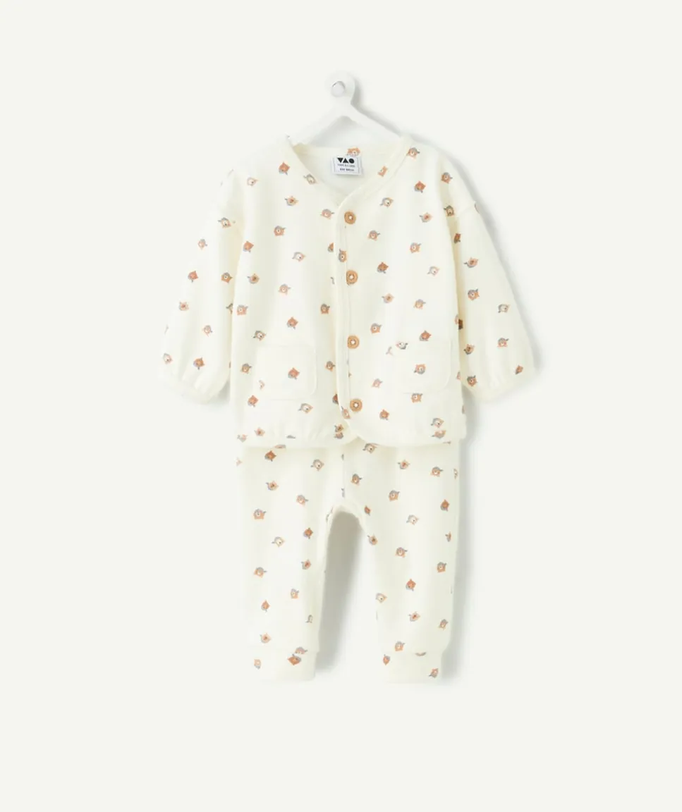 Ensemble bébé garçon écru imprimé oursons