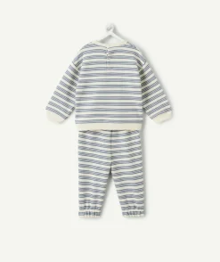 Ensemble bébé garçon rayé message brodé