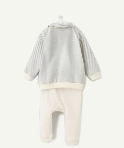 Ensemble bébé garçon sarouel rayé col polo