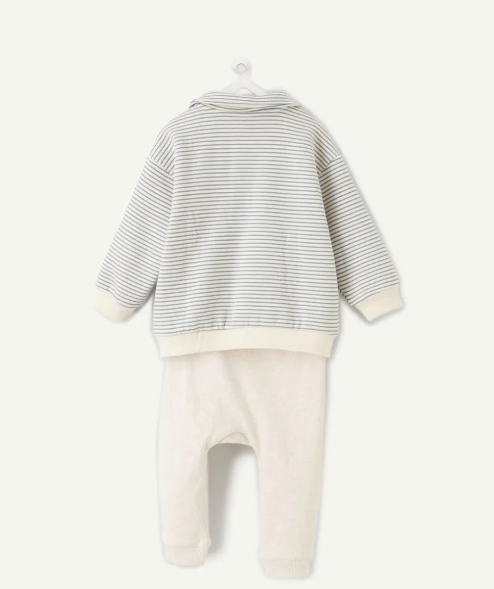 Ensemble bébé garçon sarouel rayé col polo