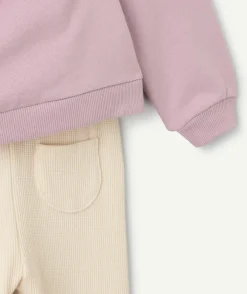 Ensemble bébé garçon violet et écru