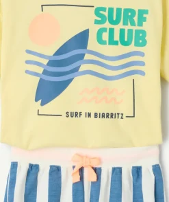 Ensemble garçon coton jaune imprimé