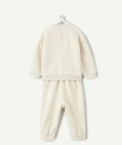 Ensemble jogging bébé garçon écru imprimé