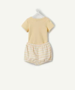 Ensemble naissance garçon jaune rayé