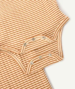 Ensemble naissance garçon rayé orange