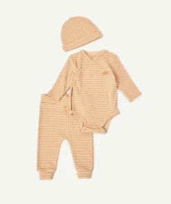 Ensemble naissance garçon rayé orange
