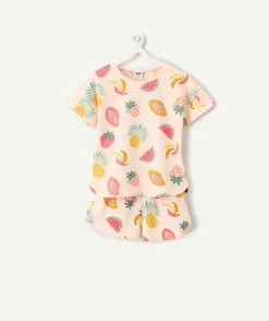 Ensemble pyjama fille coton imprimé fruits coloré