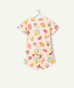 Ensemble pyjama fille coton imprimé fruits coloré