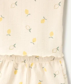 Ensemble pyjama fille coton imprimé citron