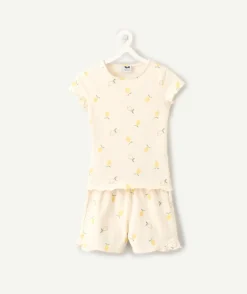 Ensemble pyjama fille coton imprimé citron