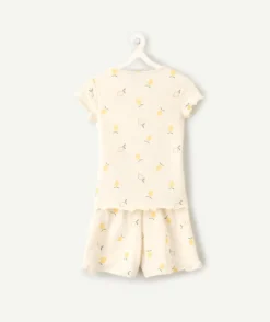 Ensemble pyjama fille coton imprimé citron