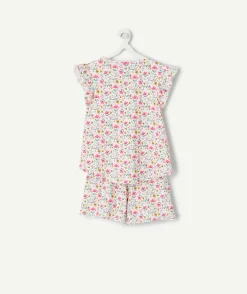Ensemble pyjama fille coton imprimé floral