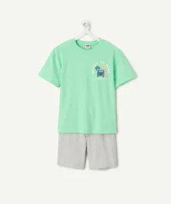 Ensemble pyjama garçon vert imprimé surf