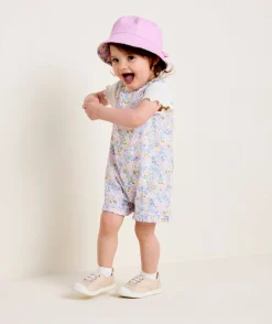 Ensemble salopette bébé fille imprimé fleuri