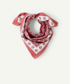 Foulard bandana fille vieux rose imprimé