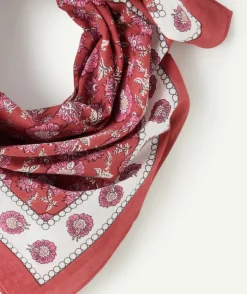 Foulard bandana fille vieux rose imprimé