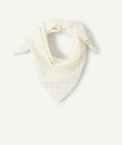 Foulard bébé fille blanc et couleur dorée