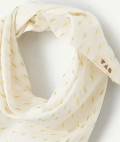 Foulard bébé fille blanc et couleur dorée