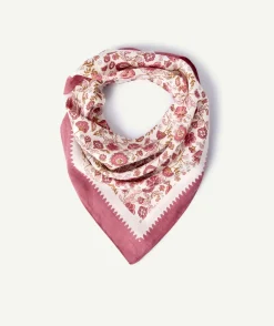 Foulard bébé fille imprimé fleuri rose