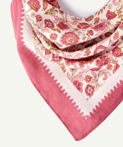Foulard bébé fille imprimé fleuri rose