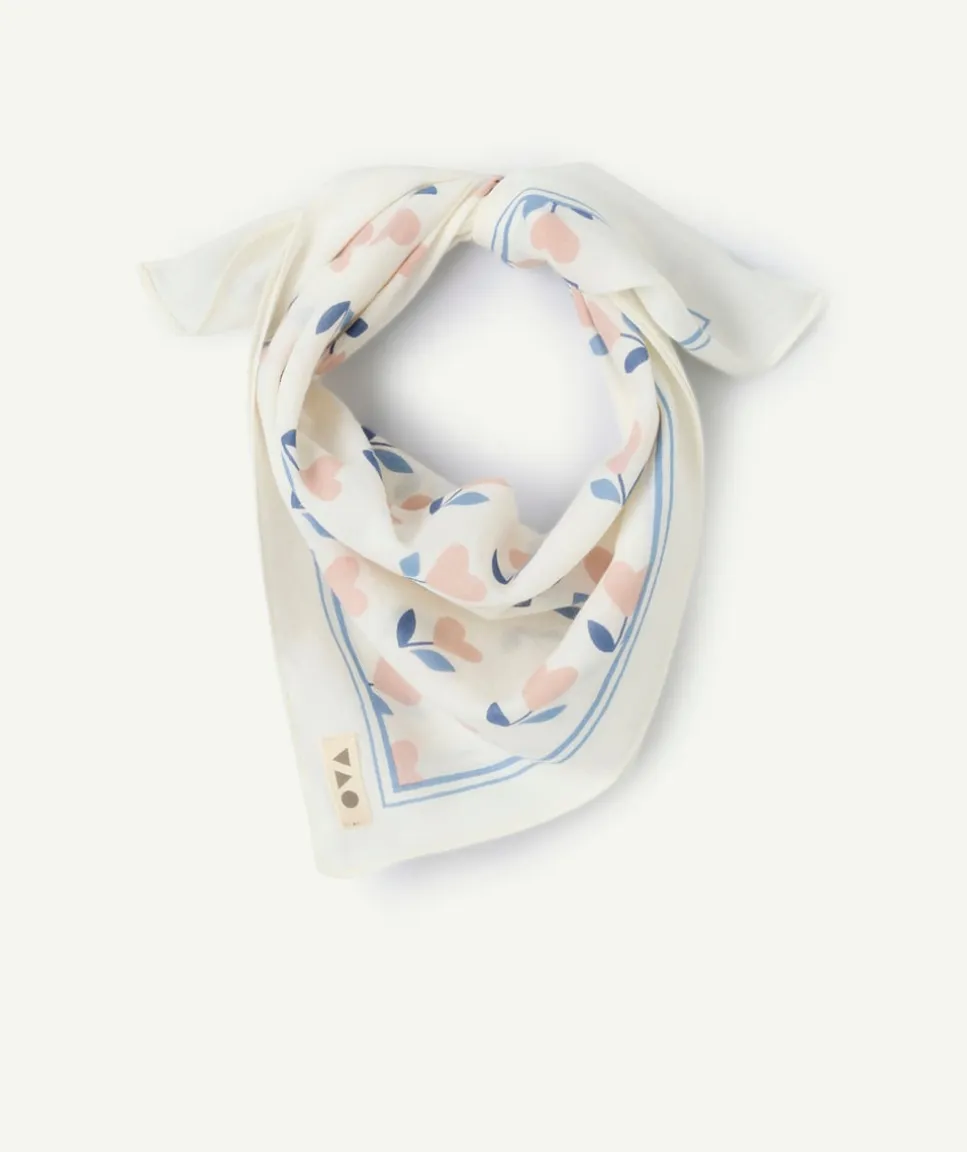 Foulard bébé fille imprimé fleurs pastel