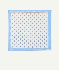 Foulard carré bébé fille imprimé fleurs bleues