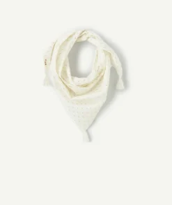 Foulard fille blanc avec broderies
