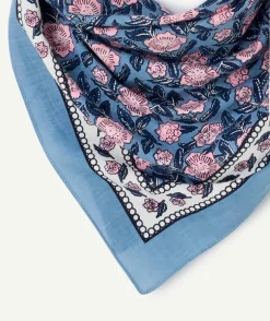 Foulard imprimé floral bleu