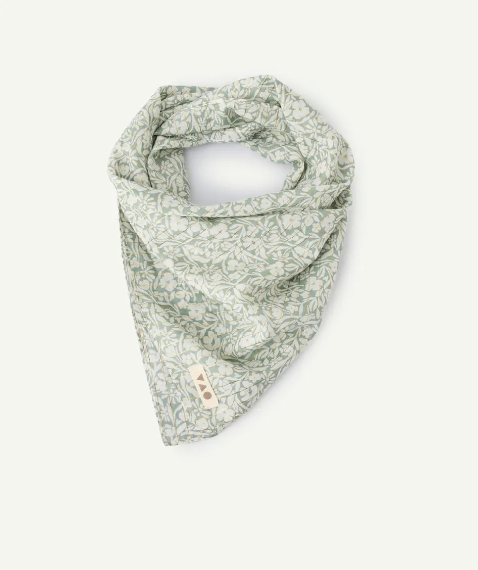Foulard vert pour bébé fille imprimé floral