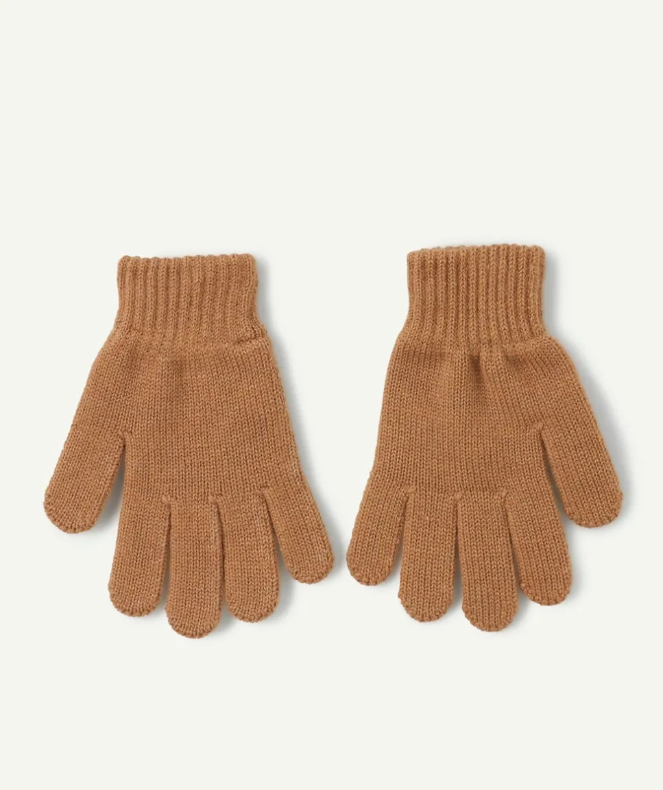 Gants en maille camel garçon