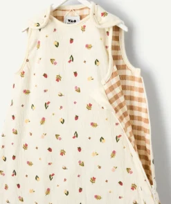 Gigoteuse reversible bébé fille imprimé fleuri et vichy
