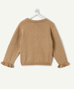 Gilet bébé fille camel irisé