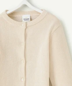 Gilet bébé fille couleur dorée pailleté