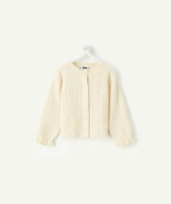 Gilet bébé fille écru ajouré
