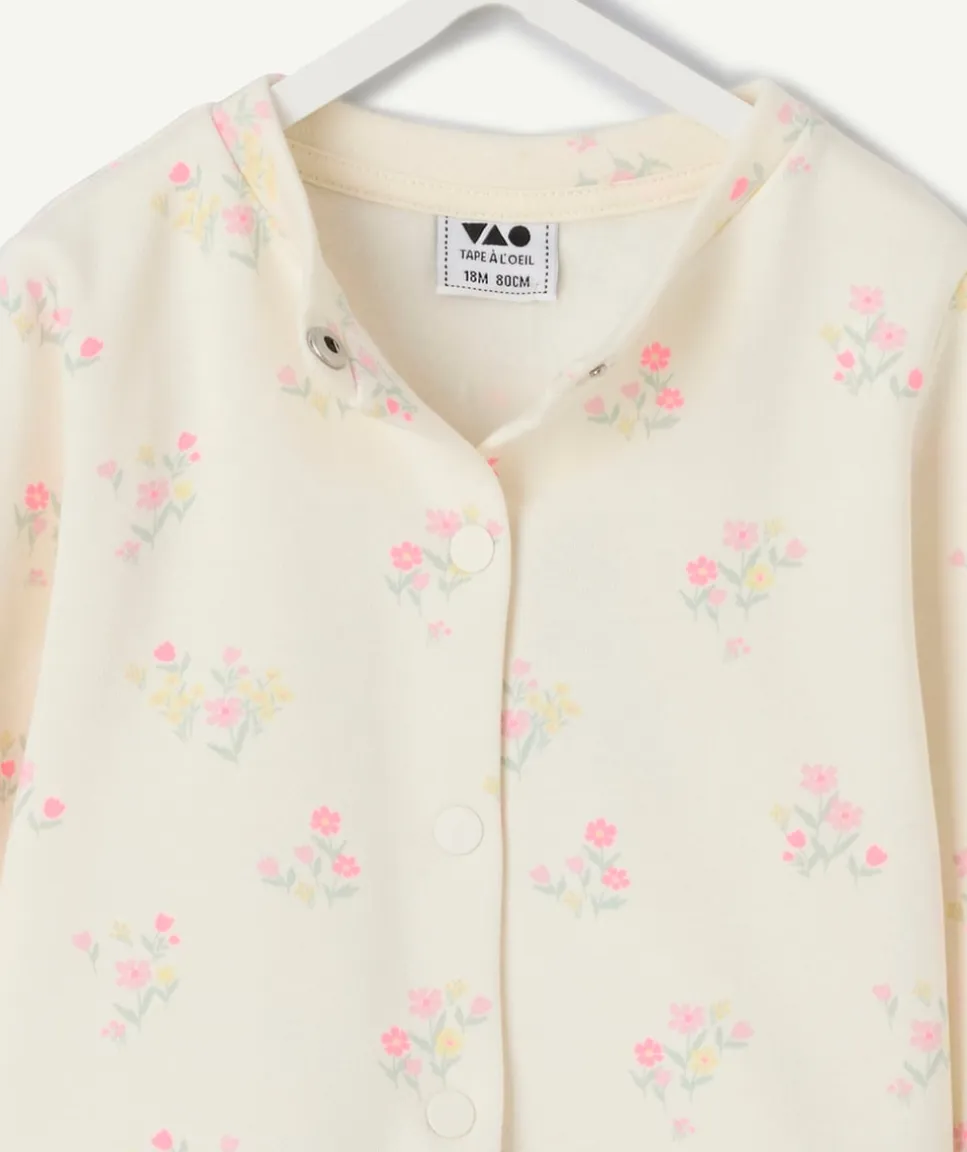 Gilet bébé fille imprimé floral