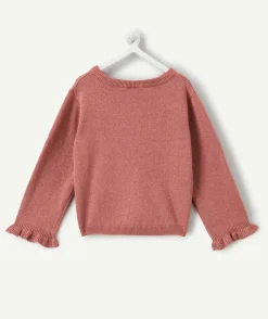 Gilet bébé fille rose irisé