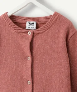 Gilet bébé fille rose irisé