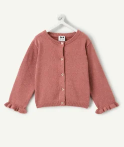 Gilet bébé fille rose irisé